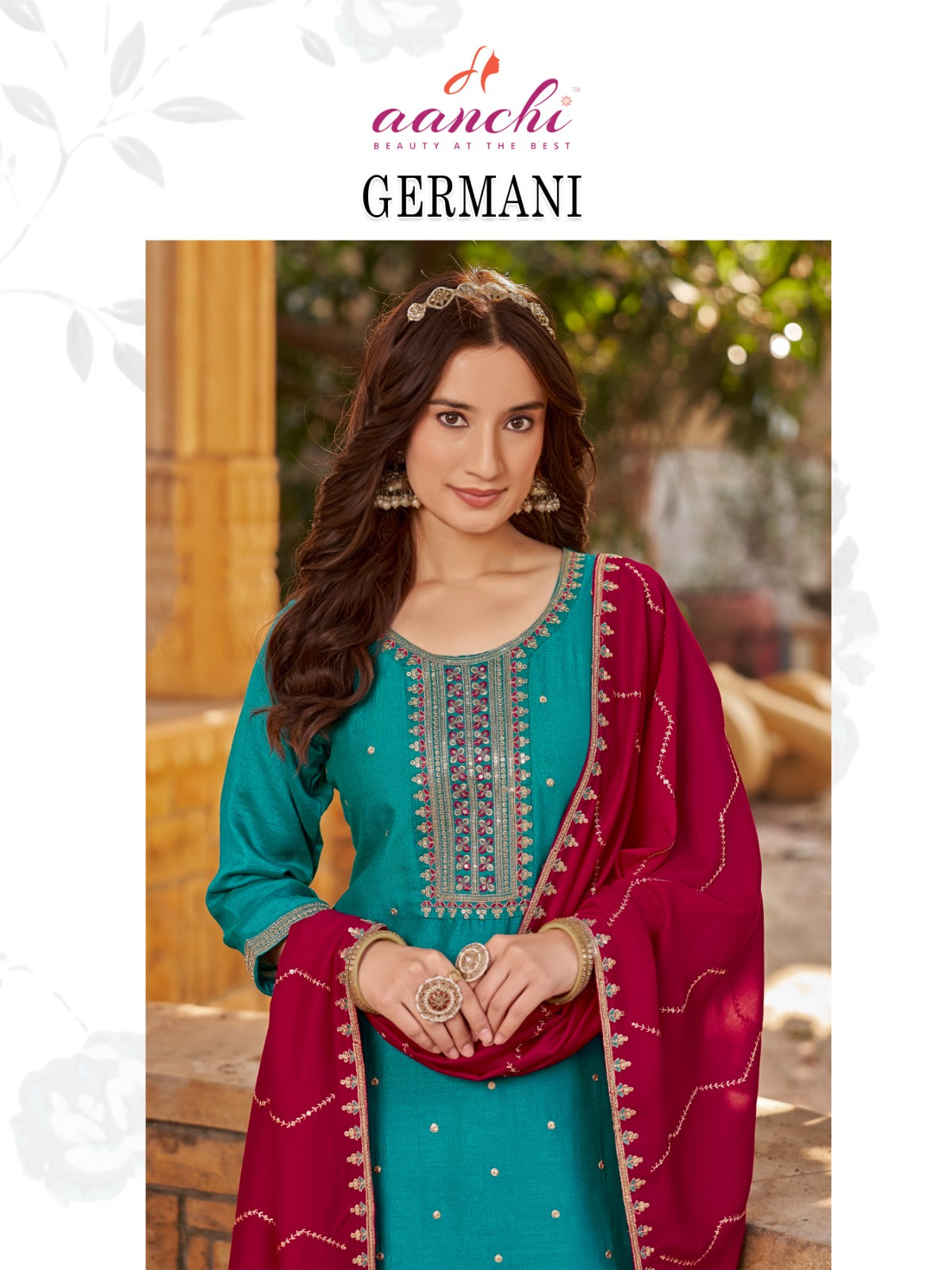 Germany Aanchi Vichitra Silk Readymade Suits Wholesaler Ahmedabad