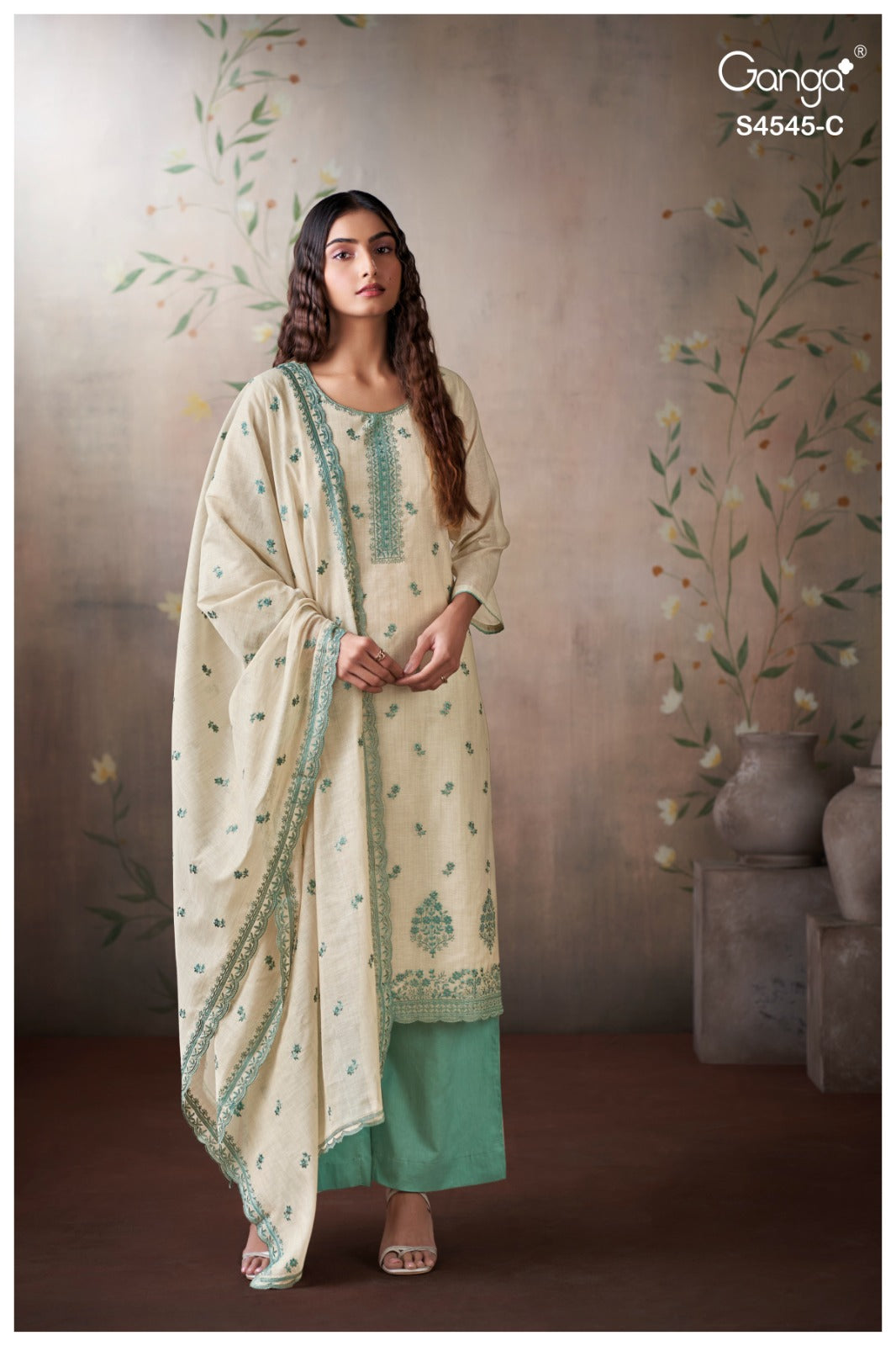 Geynika 4545 Ganga Viscose Plazzo Style Suits Exporter Gujarat