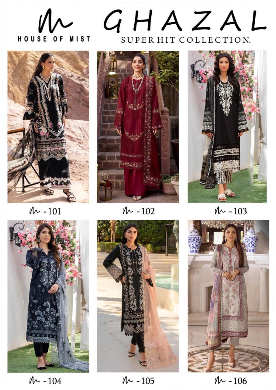 Ghazal Super Hit Collection House Of Mist Cotton Karachi Salwar Suits Wholesale