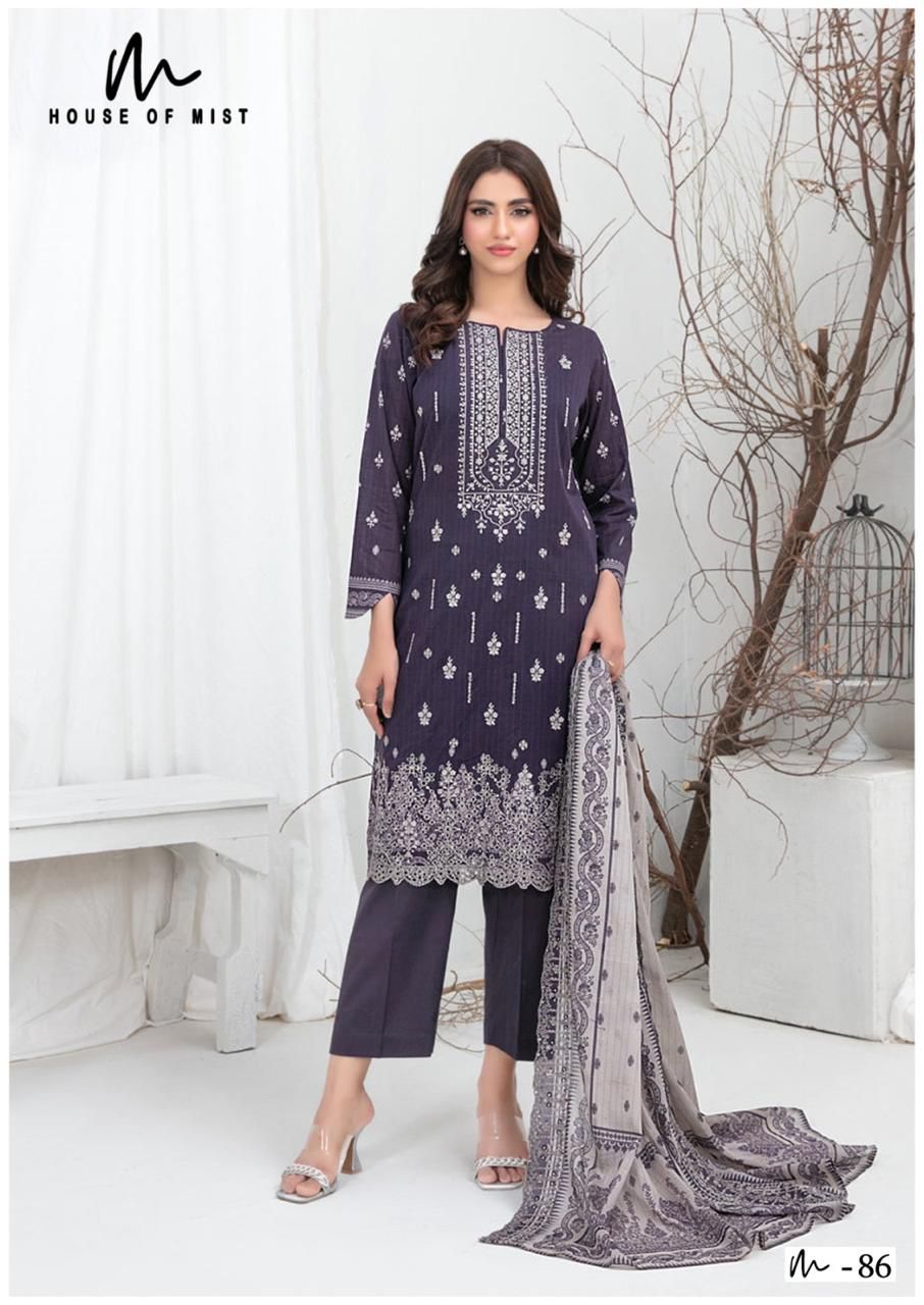 Ghazal Vol 9 Cotton Collection House Of Mist Karachi Salwar Suits Wholesaler Ahmedabad