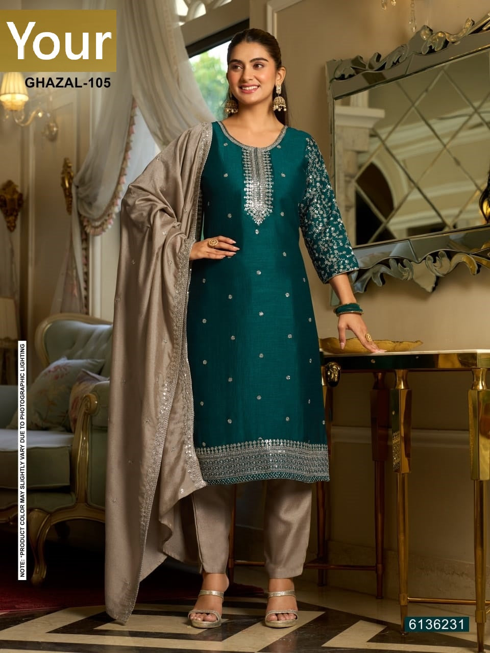 Ghazal Your Vichitra Silk Readymade Pant Style Suits Manufacturer Ahmedabad