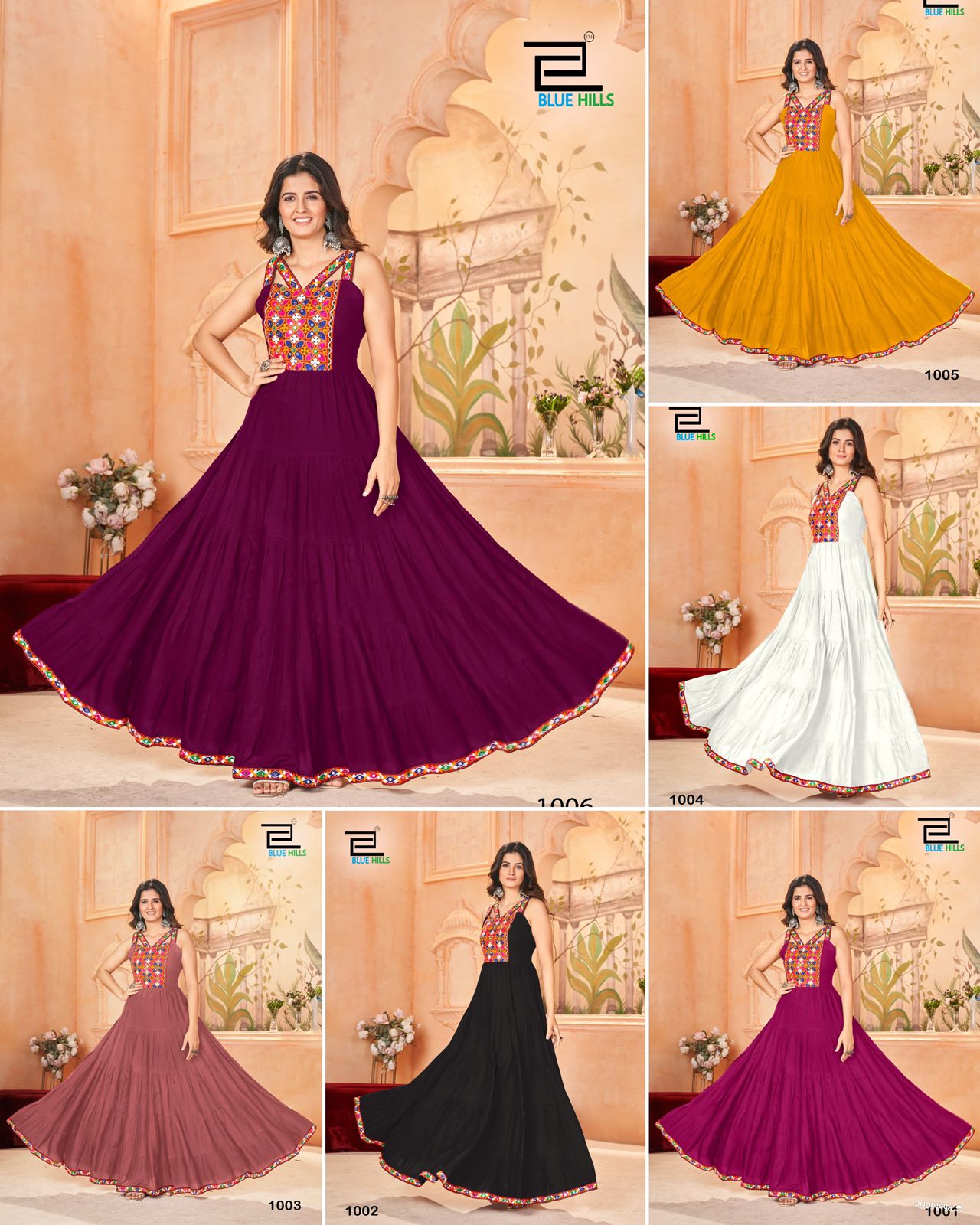 Ghumati Bluehills Heavy Rayon One Piece Gown Wholesale Price