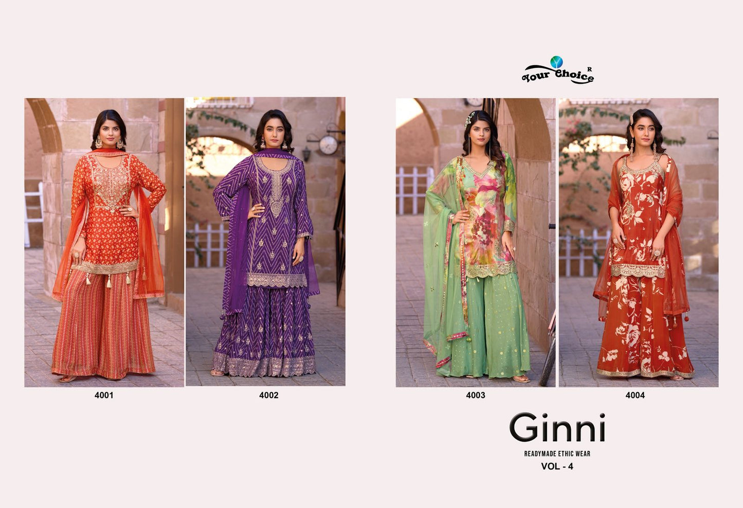 Ginni Vol 4 Your Choice Chinnon Pakistani Readymade Suits Wholesaler Ahmedabad