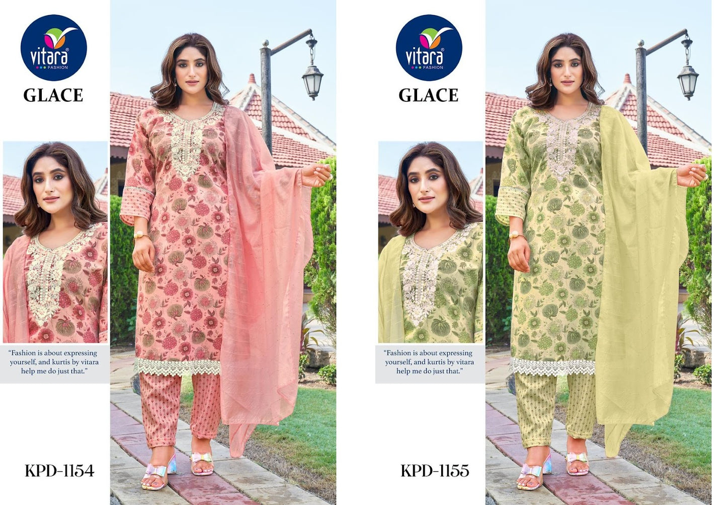 Glace Vitara Cotton Slub Readymade Pant Style Suits Supplier India