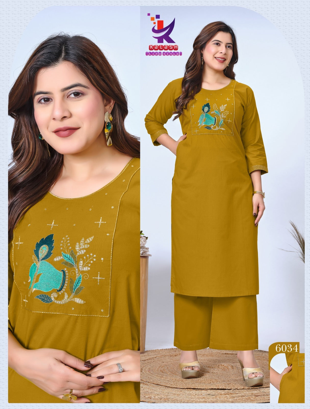 Glam It Mlm Kalash Lifestyle Cotton Kurti Plazzo Set Exporter Gujarat