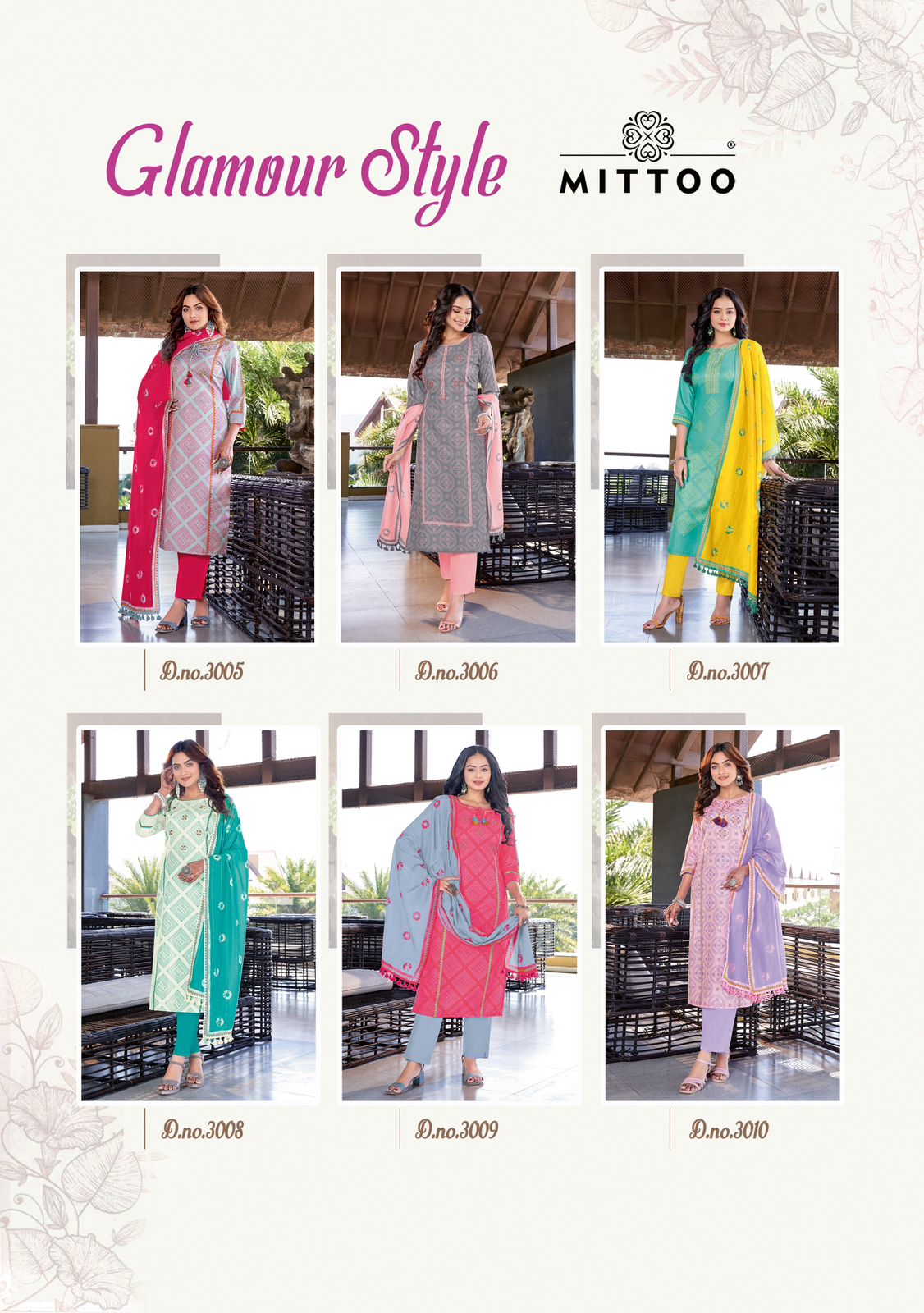 Glamour Style Mittoo Muslin Readymade Pant Style Suits Wholesaler Ahmedabad