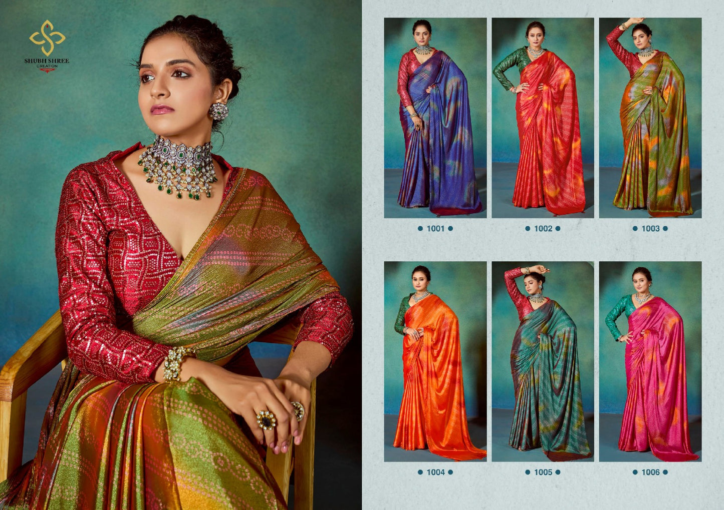 Glaze Bandani Shubh Shree Moss Sarees Exporter Ahmedabad