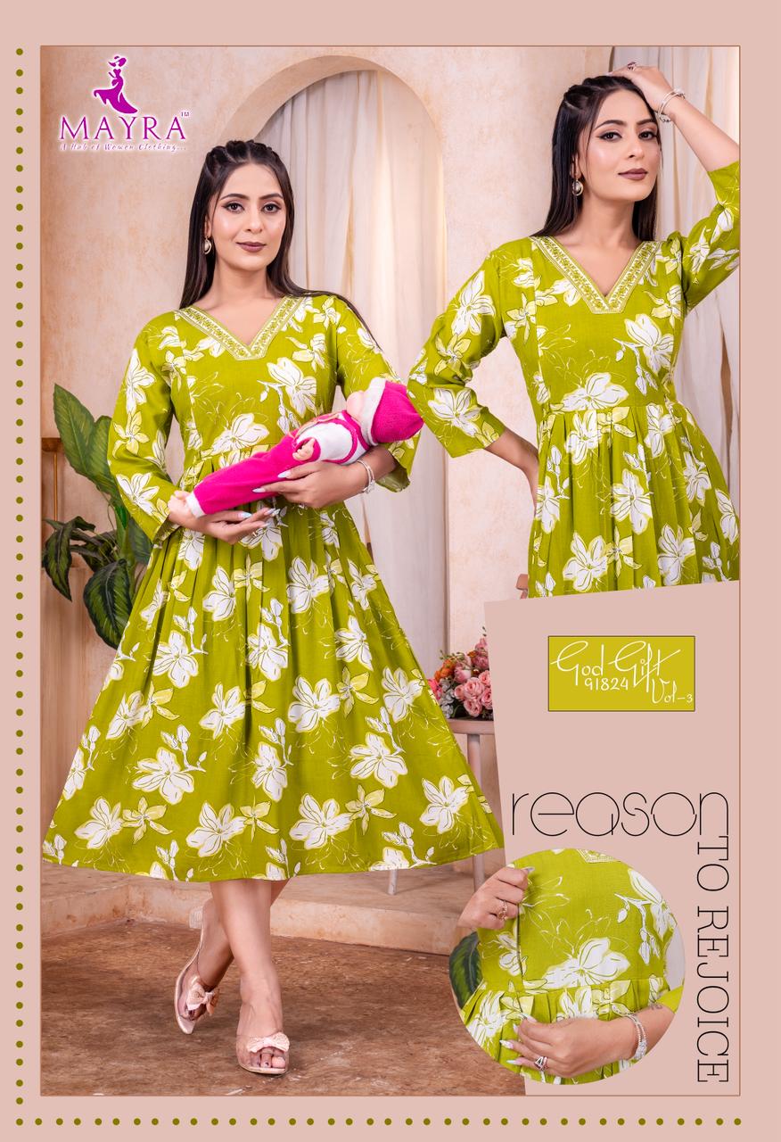 God Gift Vol 3 Mayra Reyon Feeding Kurtis Supplier India