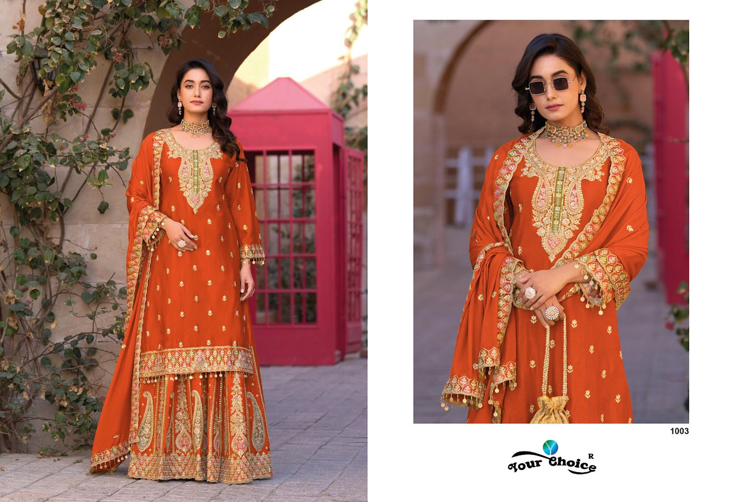 Gold 1 Your Choice Chinon Pakistani Readymade Suits Manufacturer Gujarat