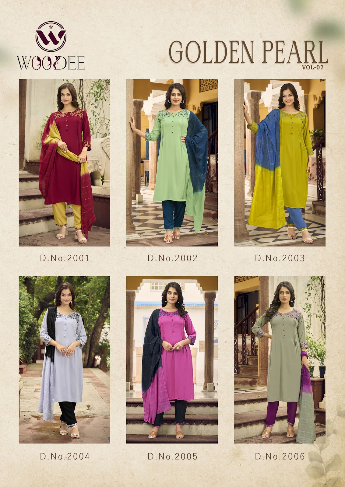 Golden Pearl Vol 2 Woodee Rayon Readymade Pant Style Suits Wholesale