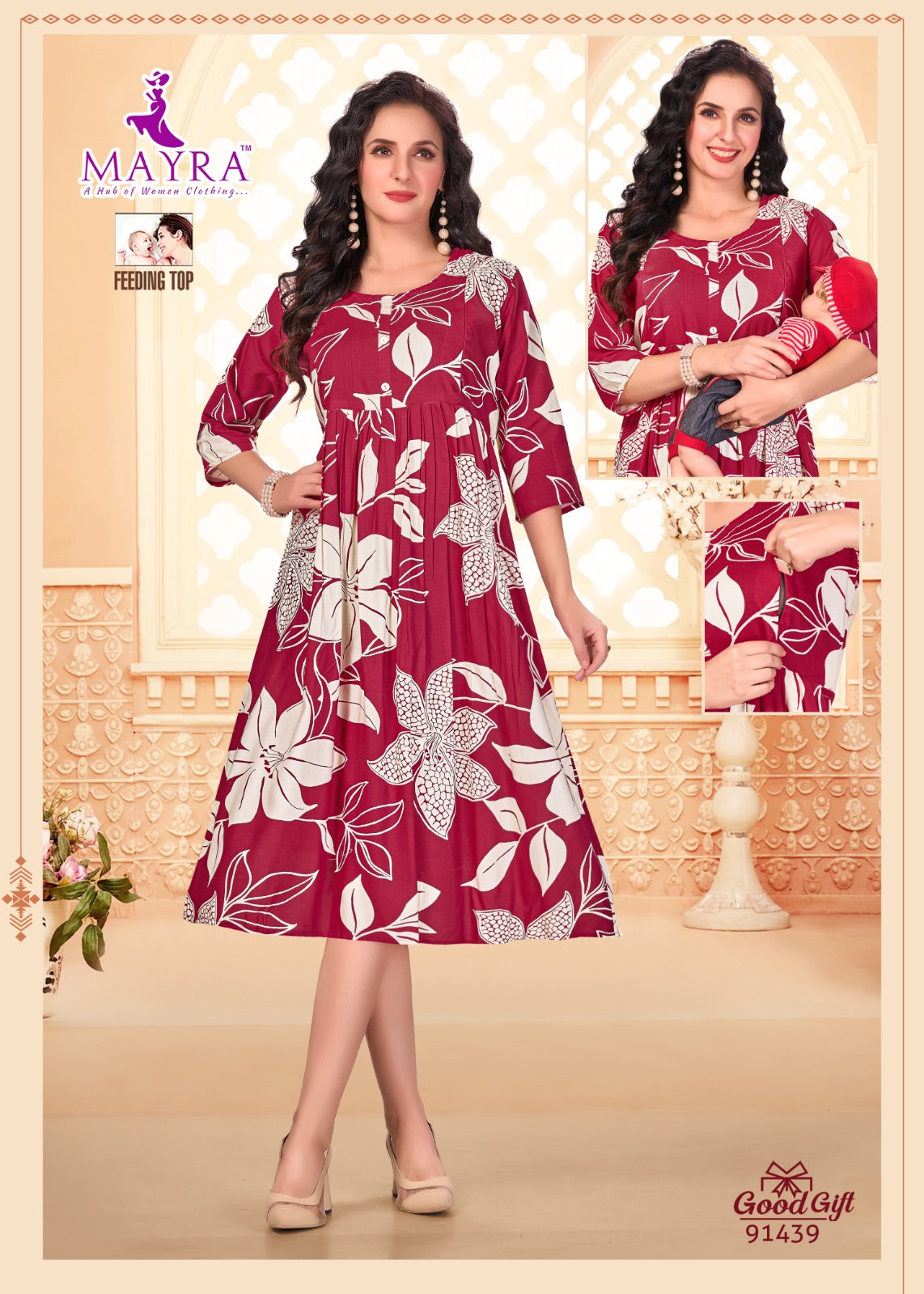 Good Gift Mayra Reyon Feeding Kurtis Wholesale Price