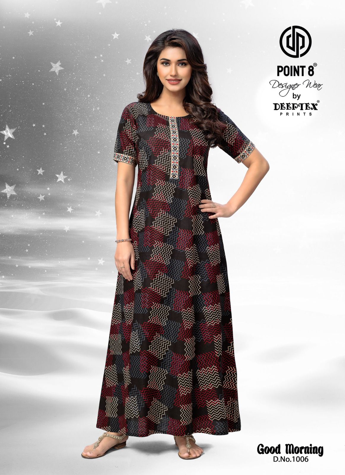 Good Morning Deeptex Prints Cotton Night Gowns Exporter Gujarat