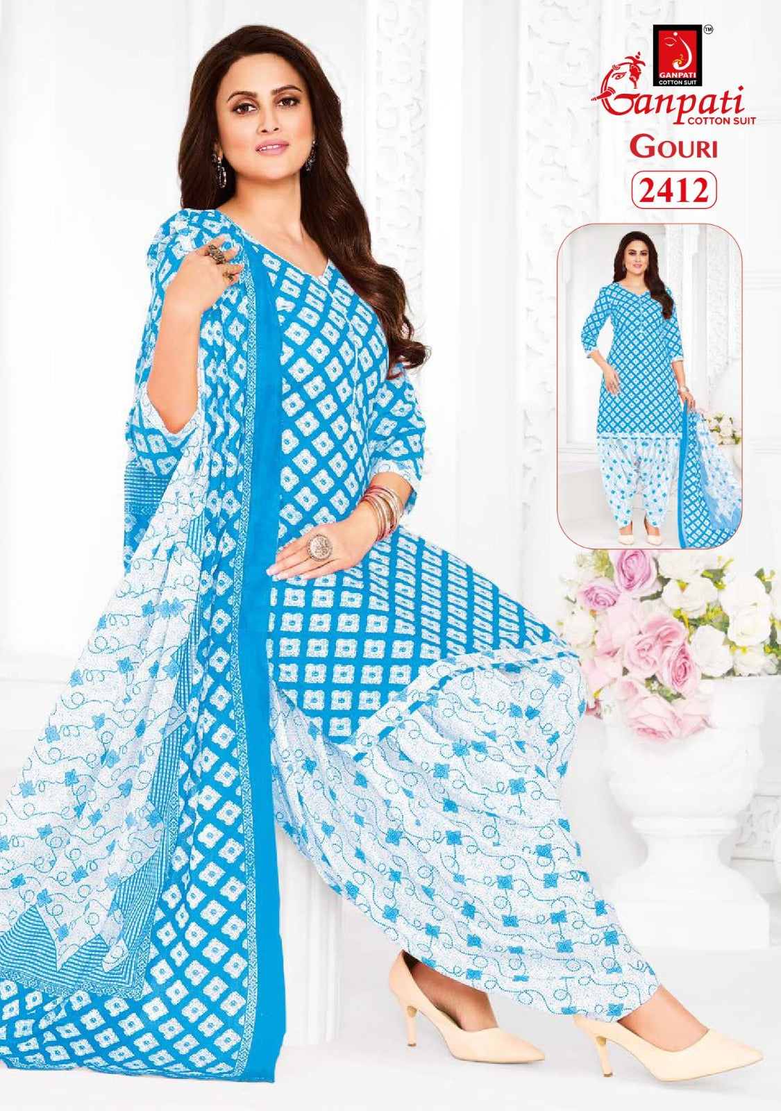 Gouri Vol 10 Ganpati Cotton Patiyala Style Suits Wholesale Price