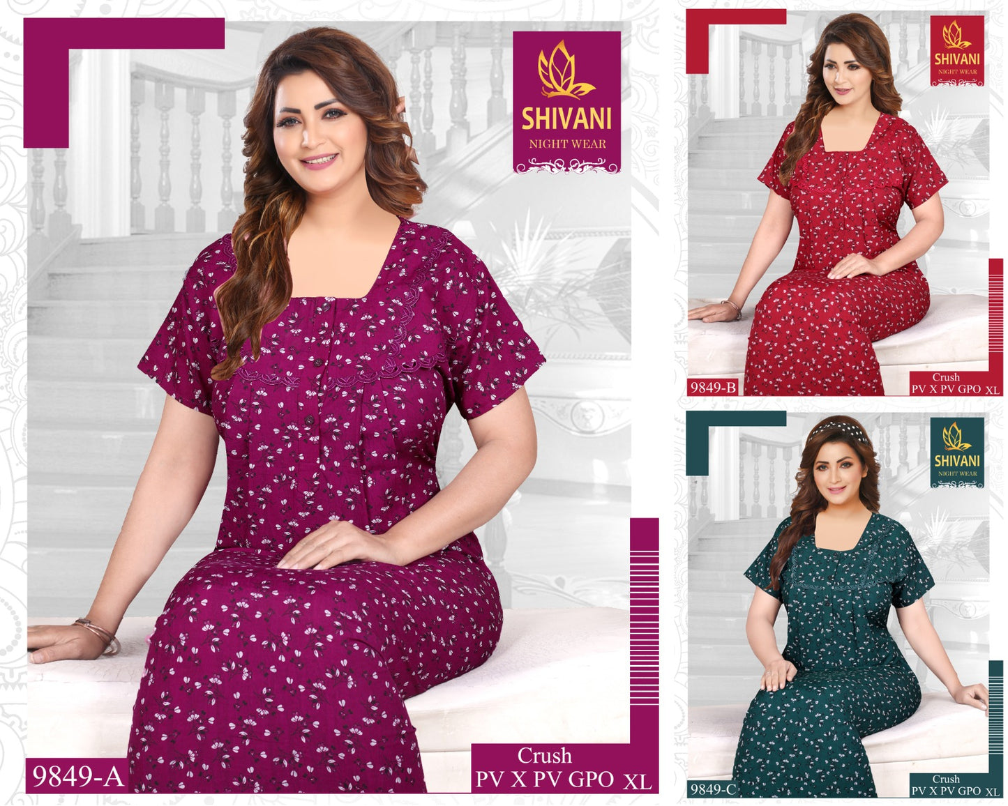 Gpo 220825 Shivani Crush Night Gowns Manufacturer