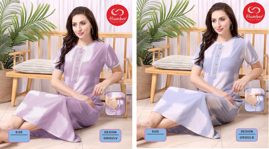 Gr002 Slumber Heavy Rayon Night Gowns Supplier Ahmedabad