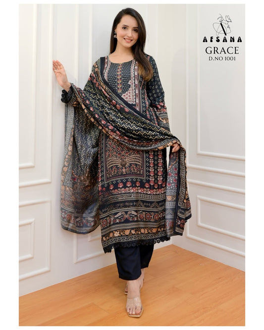 Grace Afsana Muslin Readymade Pant Style Suits Exporter Gujarat