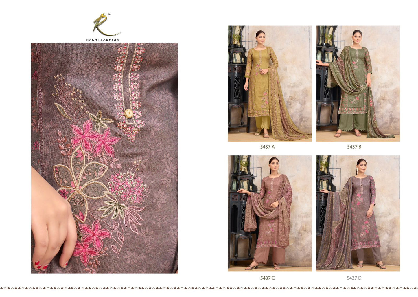 Grace And Beauti Rakhi Fashion Viscose Pashmina Plazzo Style Suits Manufacturer Ahmedabad