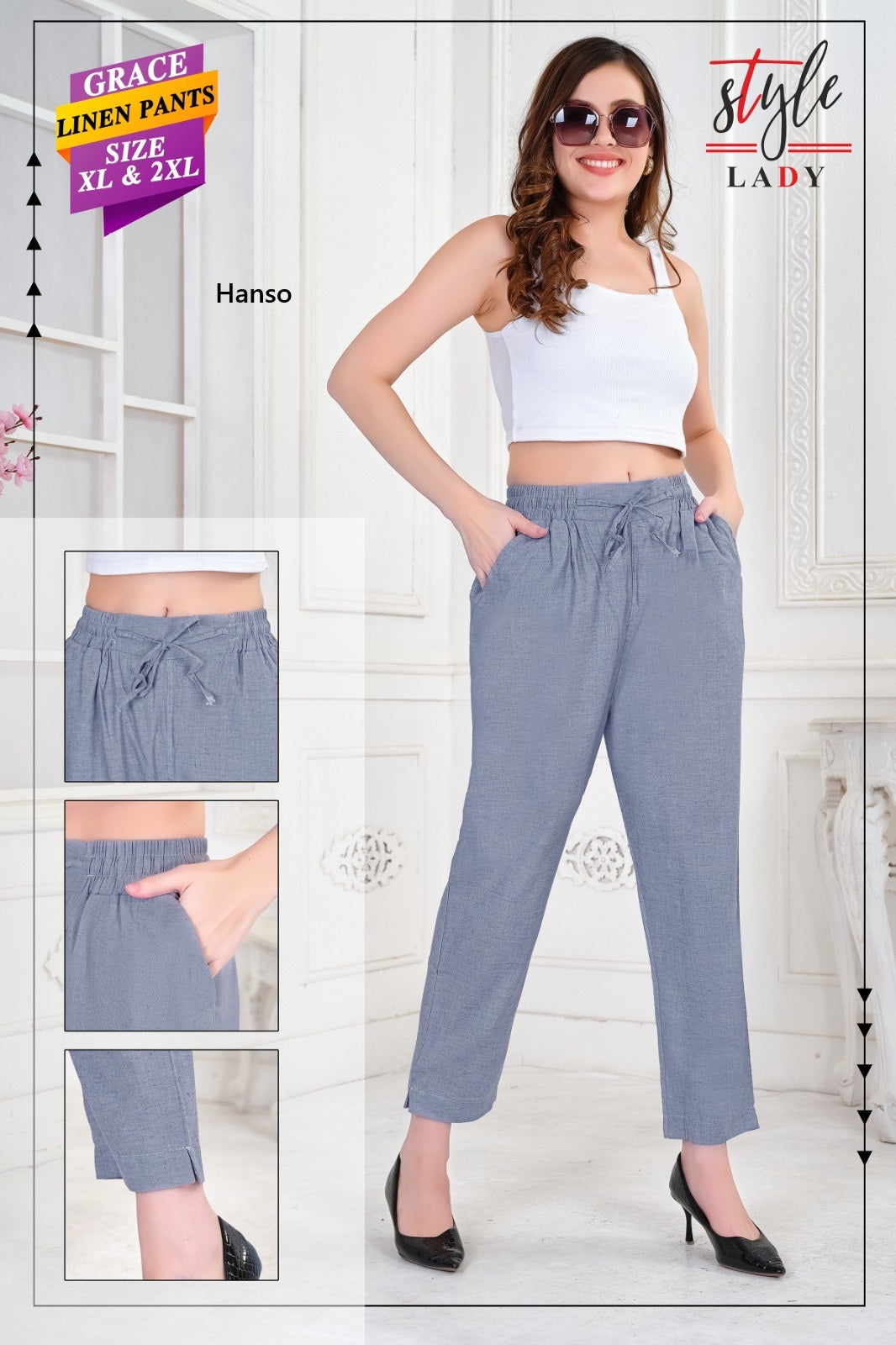 Grace Hanso Linen Women Pants Supplier