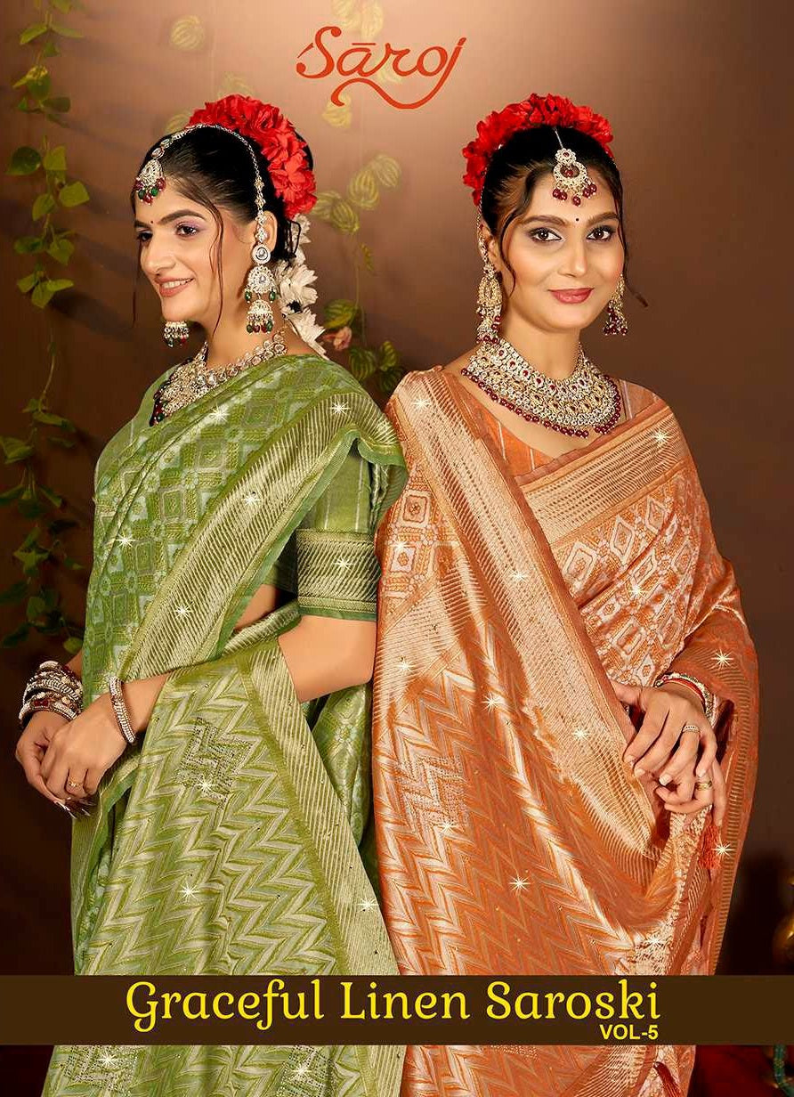 Graceful Linen Saroski Vol 5 Saroj Sarees Wholesale Price