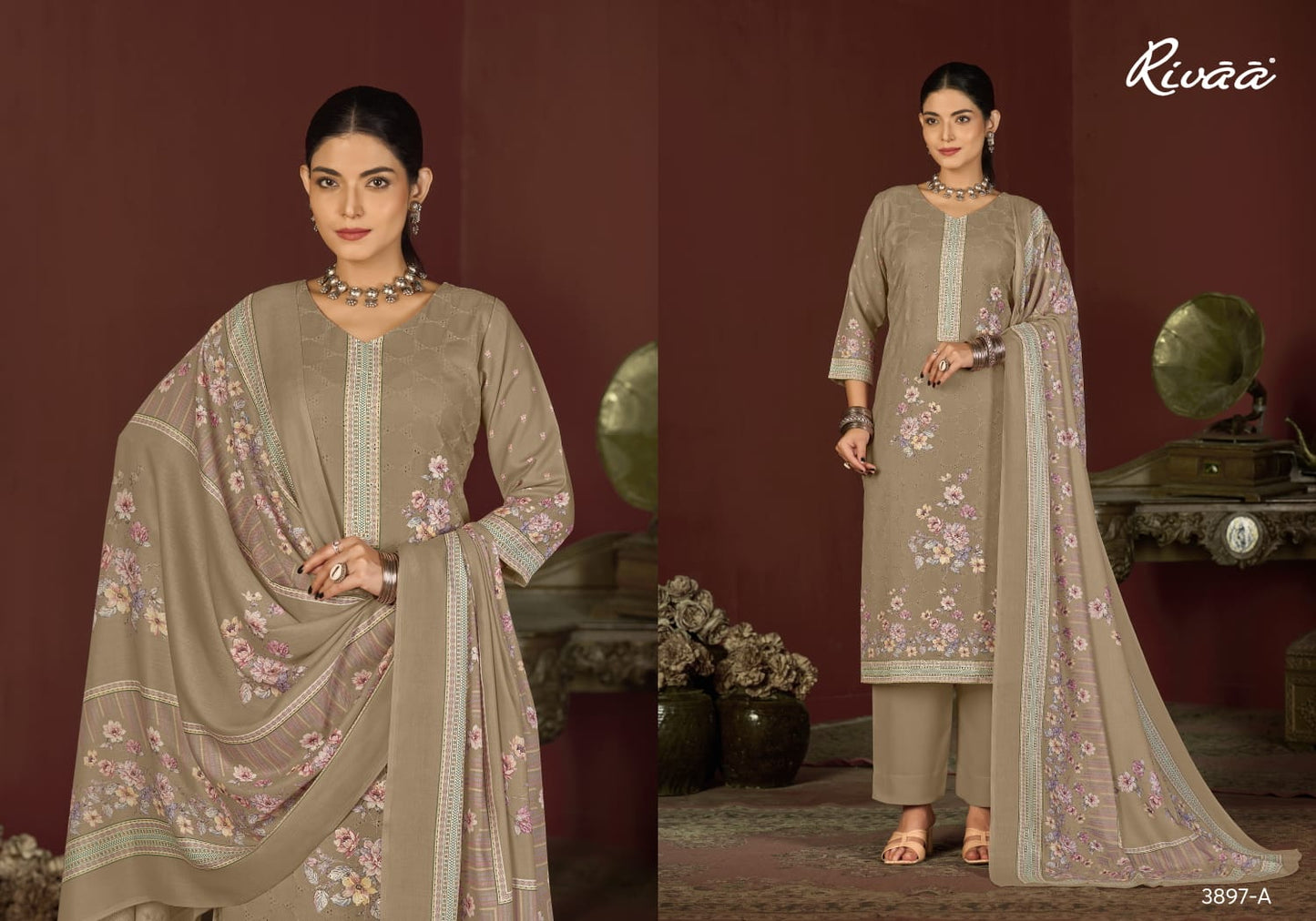 Gracy Rivaa Pashmina Suits Exporter India