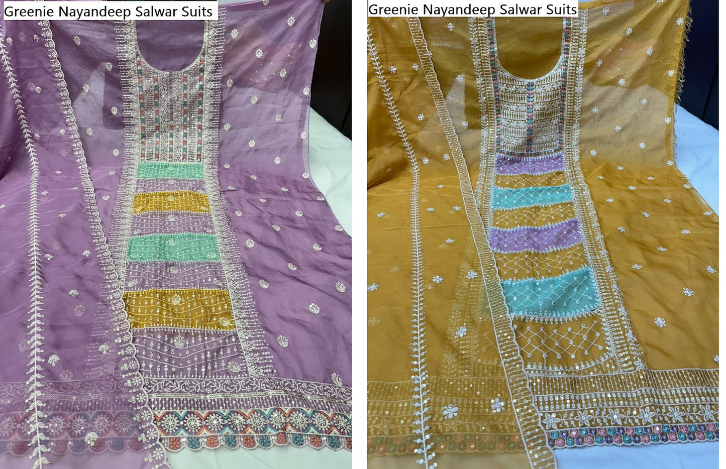 Greenie Nayandeep Organza Salwar Suits Manufacturer India