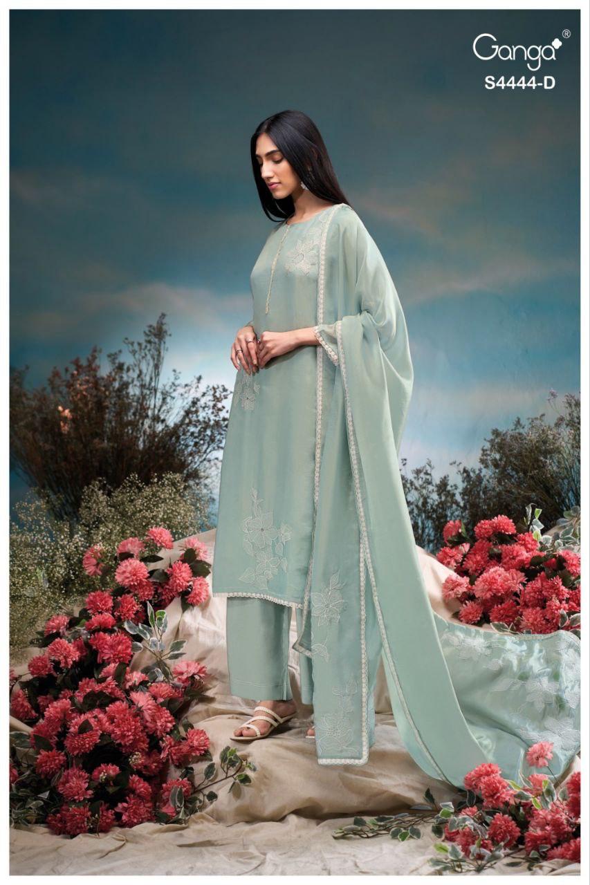 Gresina 4444 Ganga Silk Jacquard Plazzo Style Suits Exporter Gujarat