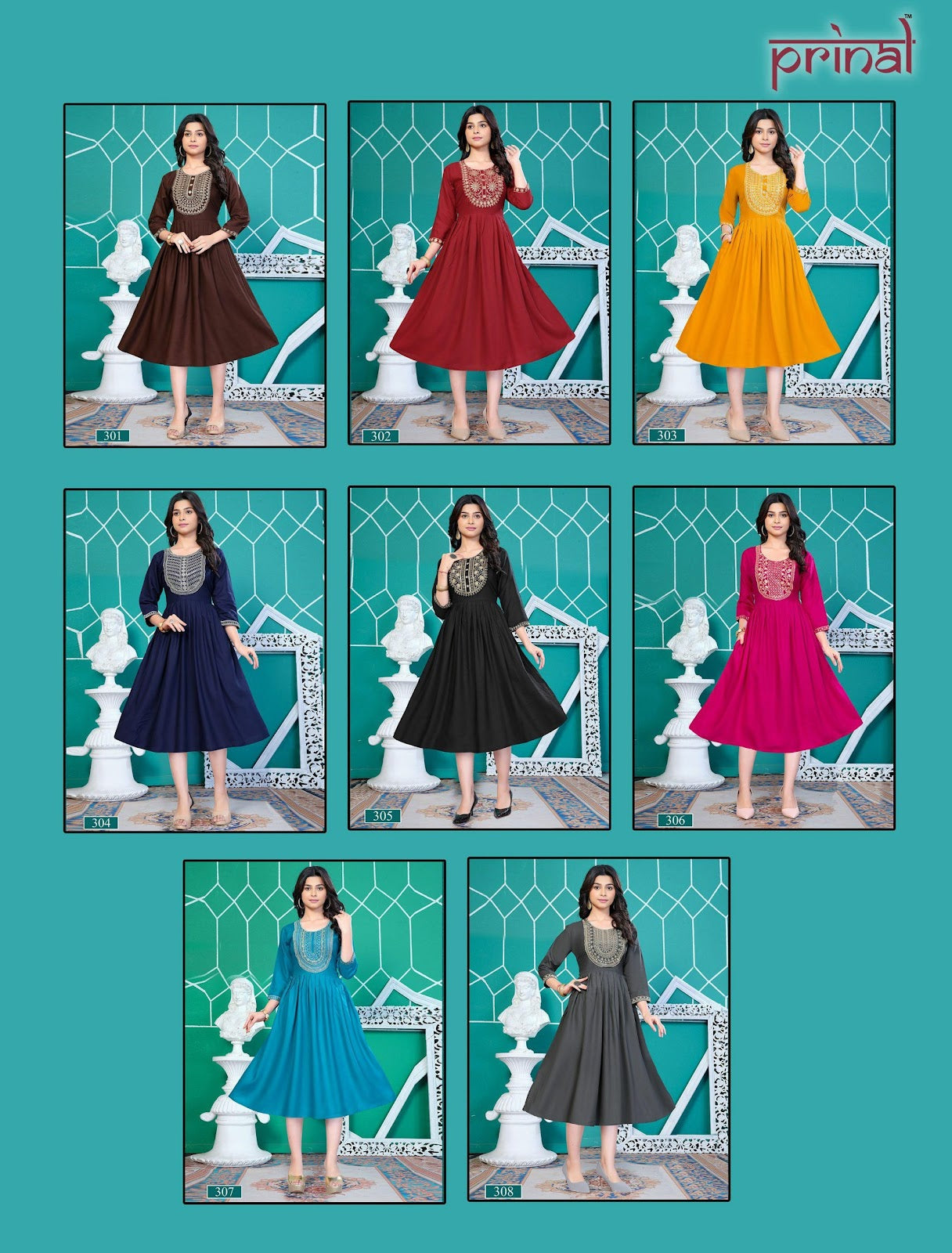 Grishma Prinal Rayon Anarkali Kurtis Wholesaler India