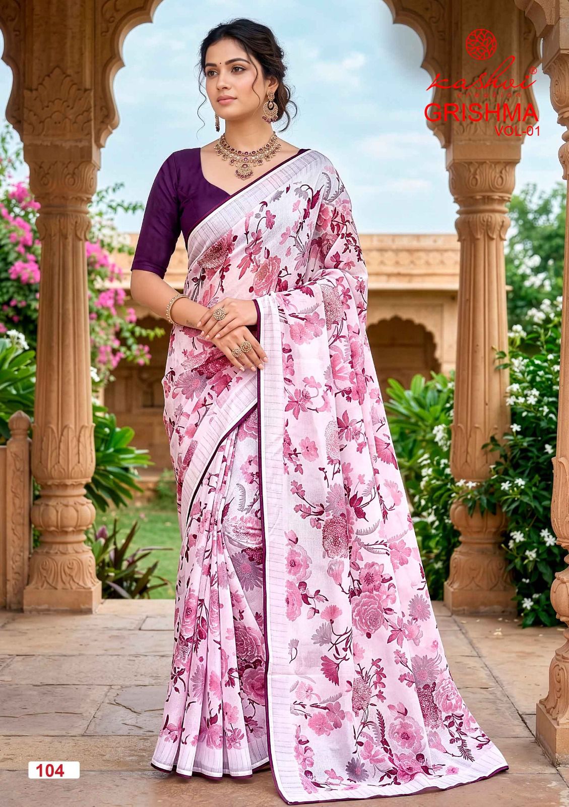 Grishma Vol 1 Kashvi Creation Georgette Sarees Wholesale