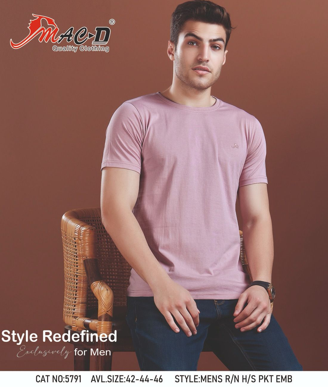 Gsm 180 Cat 5791 Mac D Cotton Mens Tshirts Wholesale Rate