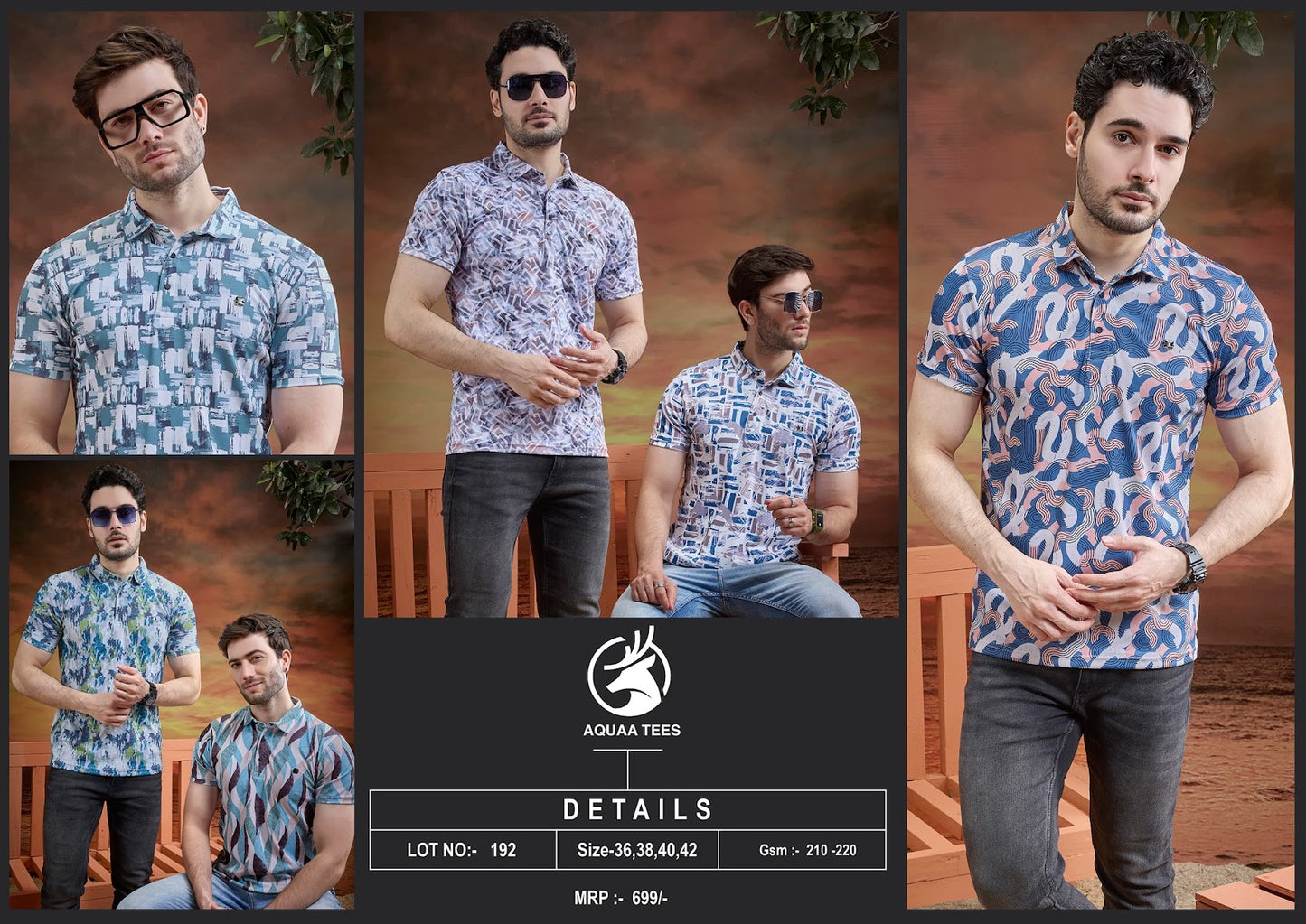 Gsm 210 To 220 Vol 192 Aquaa Tees Aop Mens Tshirts Wholesale Price