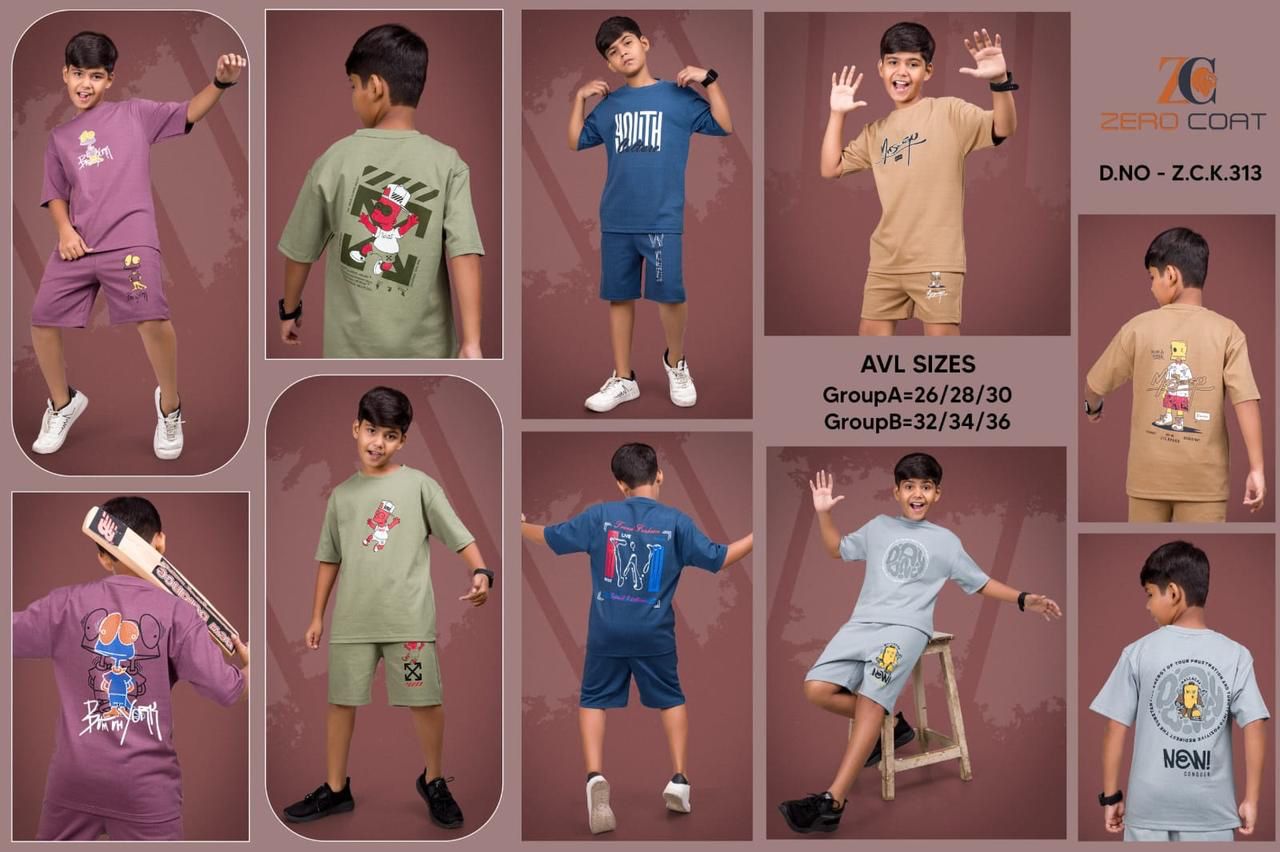 Gsm 240 - 250 Dno Zck - 313 Zero Coat Cotton Boys Co Ord Set Supplier Ahmedabad