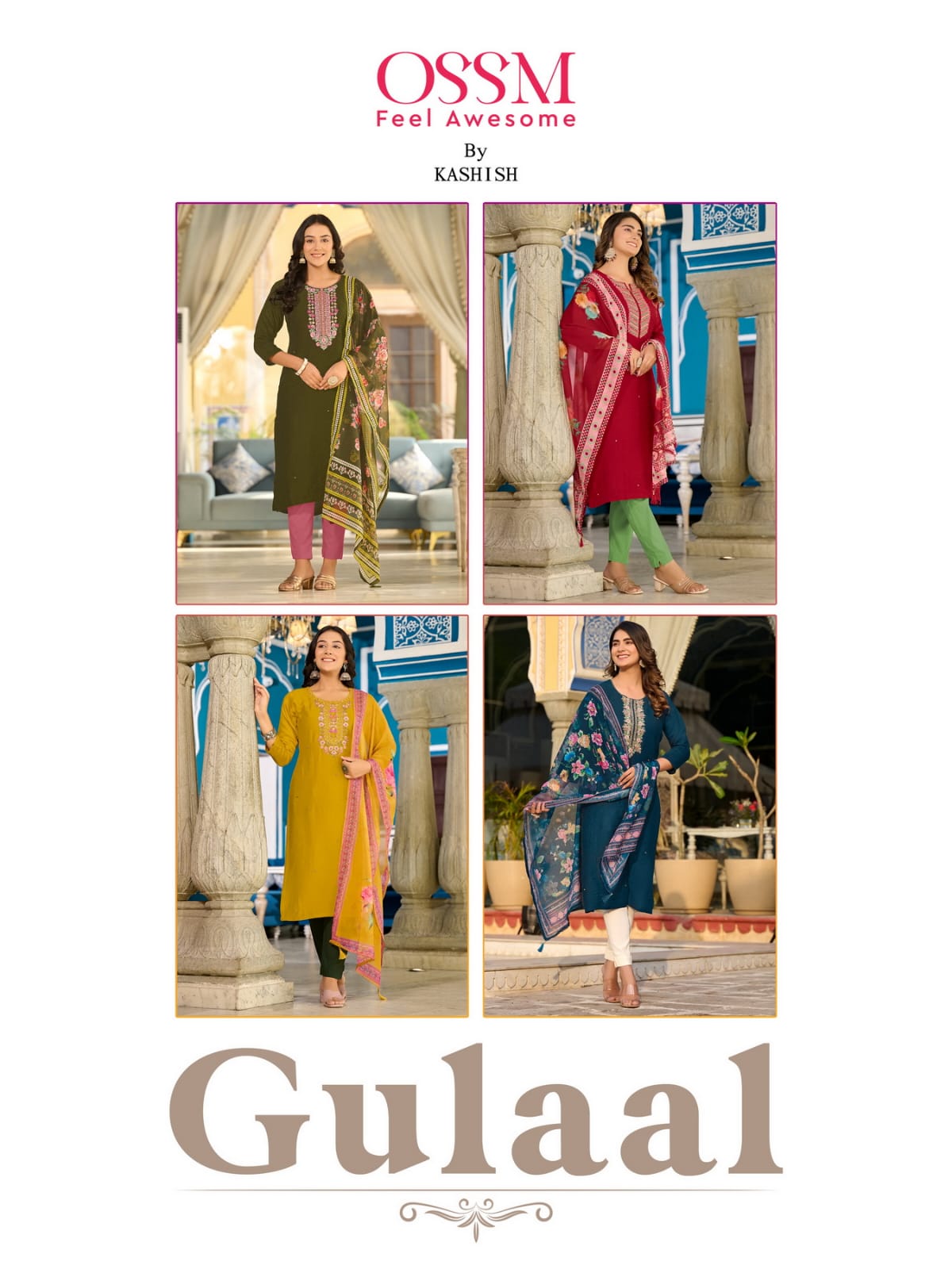 Gulaal Ossm Viscose Readymade Pant Style Suits