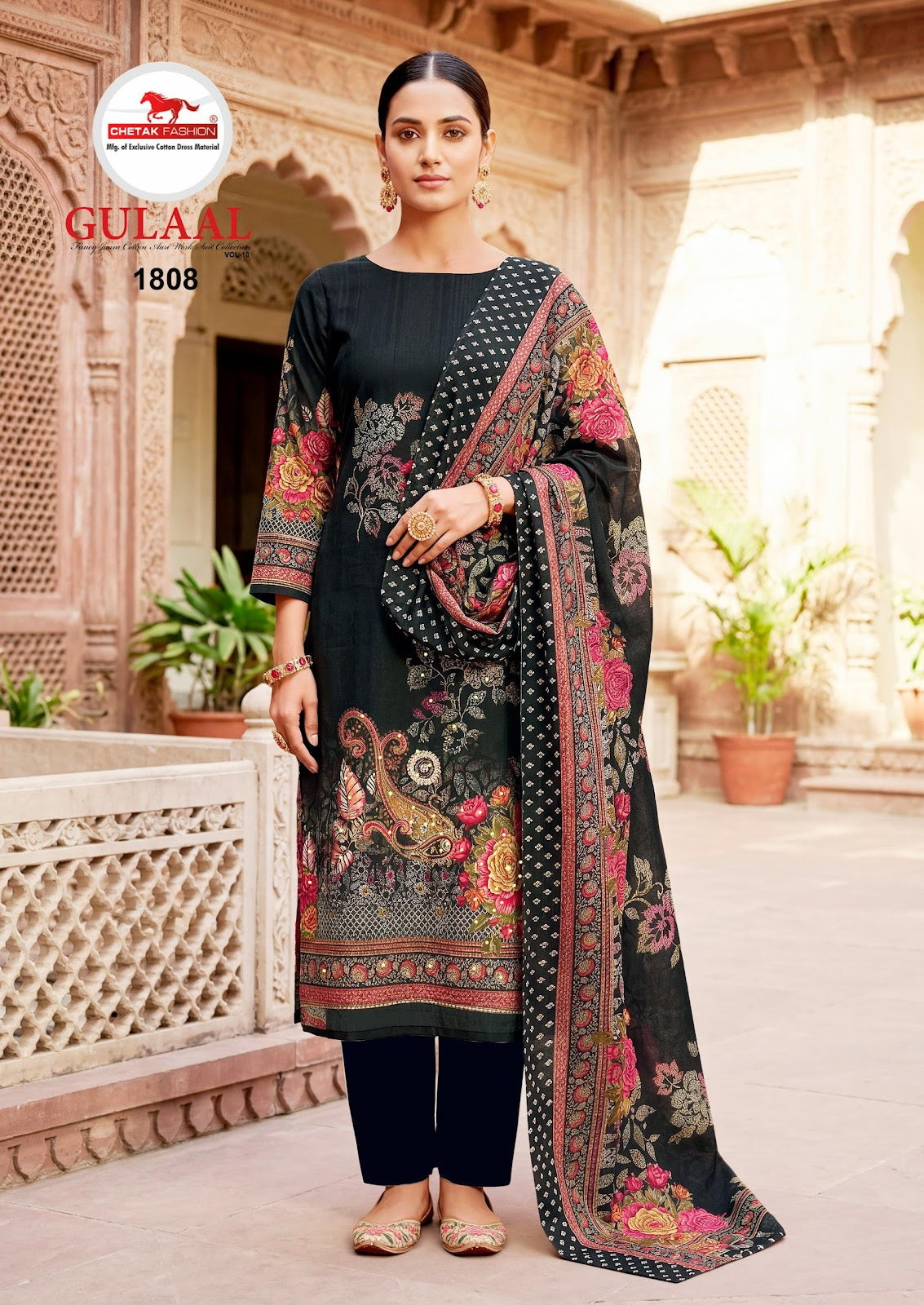 Gulaal Vol 18 Chetak Fashion Jam Cotton Karachi Salwar Suits Supplier India