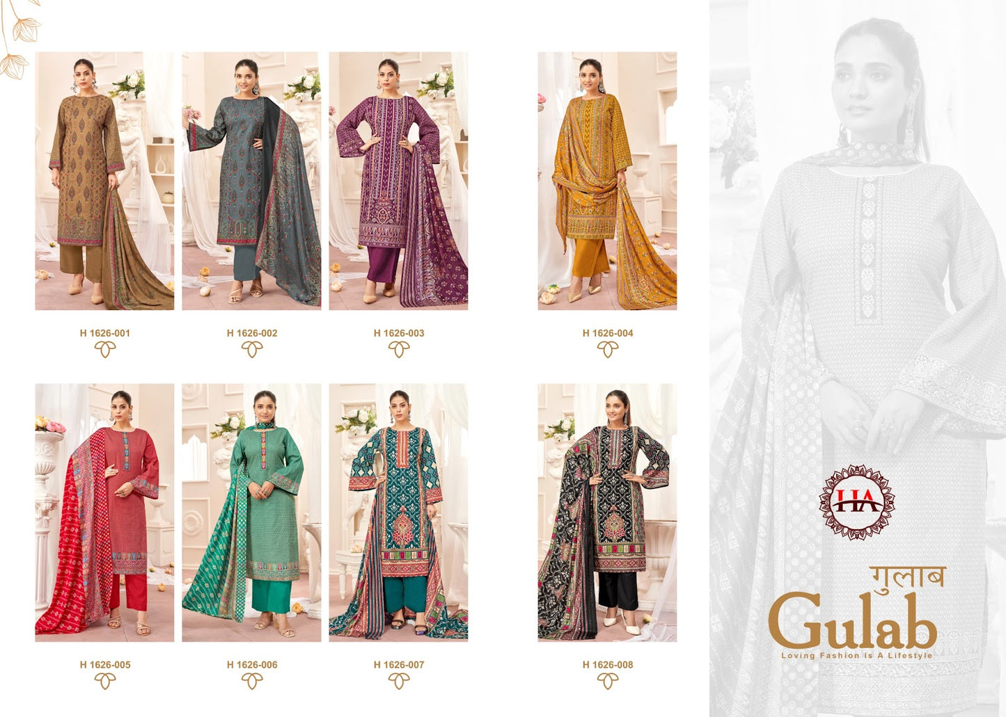 Gulab Harshit Fashion Cambric Cotton Pant Style Suits Exporter India