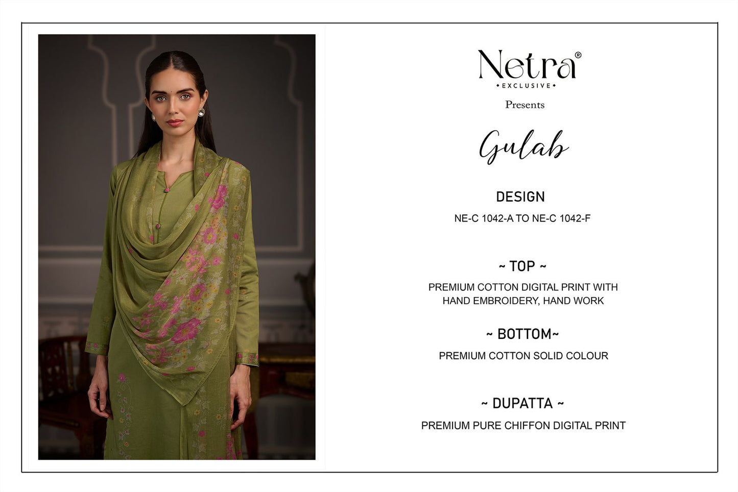 Gulab Netra Cotton Pant Style Suits Exporter India