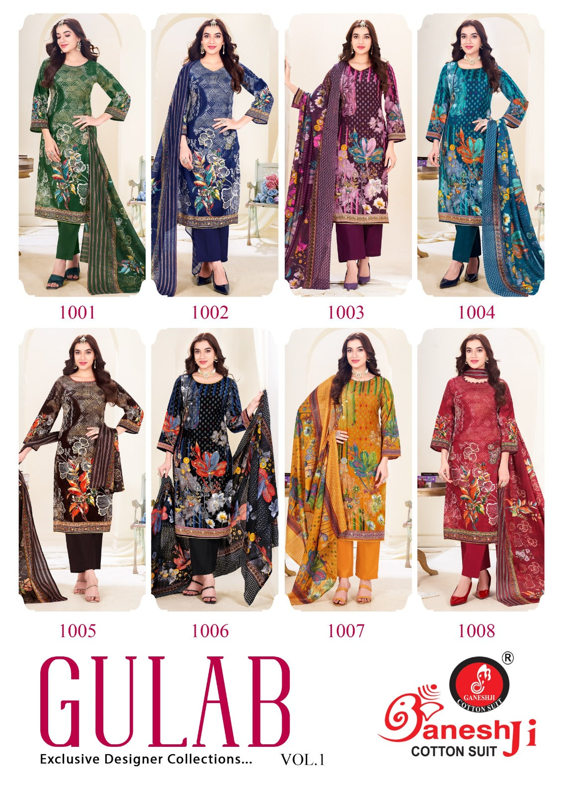 Gulab Vol 1 Ganeshji Cotton Karachi Salwar Suits Manufacturer Gujarat
