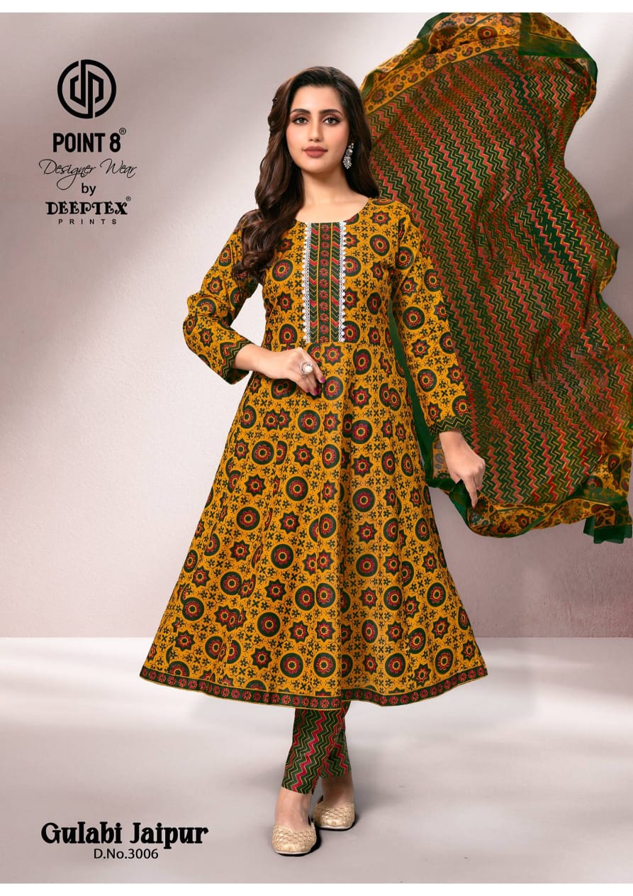 Gulabi Jaipur Vol 3 Deeptex Prints Cotton Readymade Anarkali Suits Supplier Gujarat