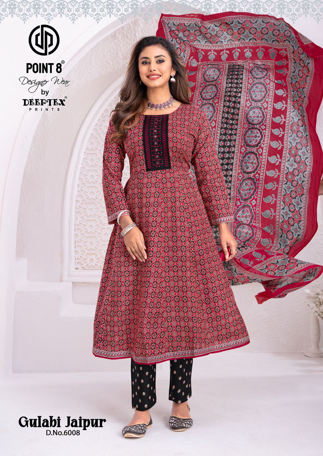 Gulabi Jaipur Vol 6 Point 8 Deeptex Prints Readymade Anarkali Suits Manufacturer Gujarat