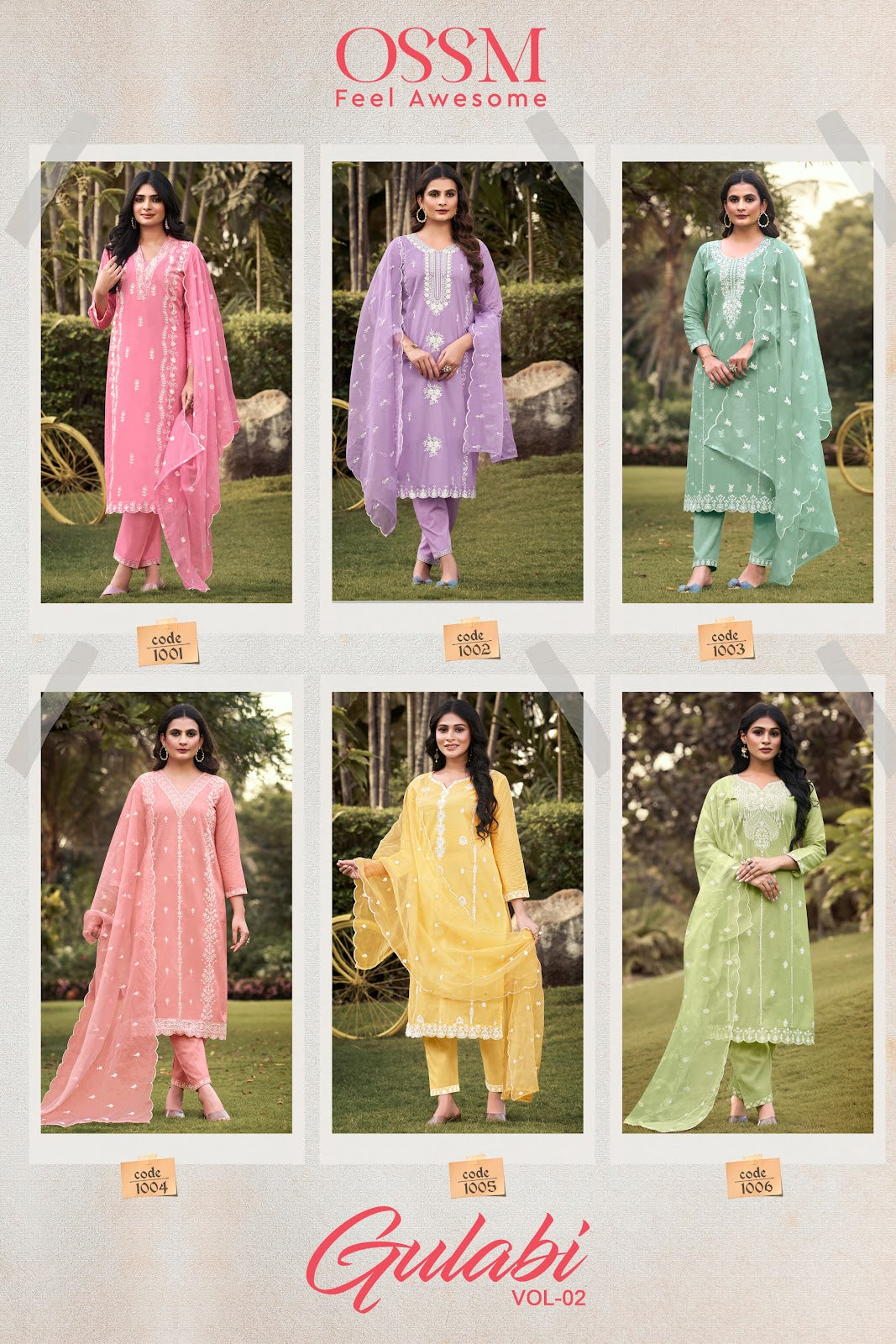 Gulabi Vol 2 Ossm Pure Cotton Readymade Pant Style Suits