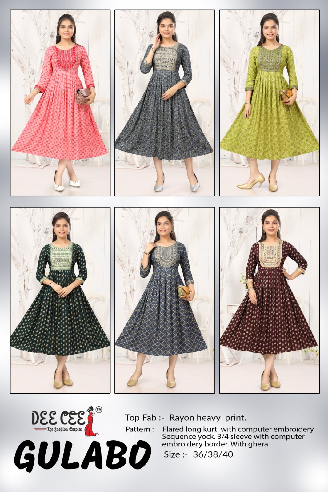 Gulabo Deecee Rayon Anarkali Kurtis Manufacturer Gujarat