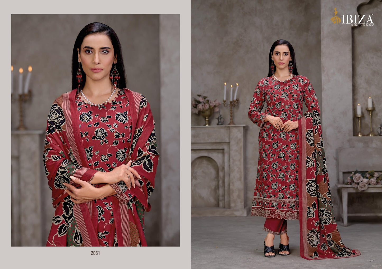 गुलाबो इबीज़ा कैम्ब्रिक कॉटन पैंट स्टाइल सूट निर्माता भारत