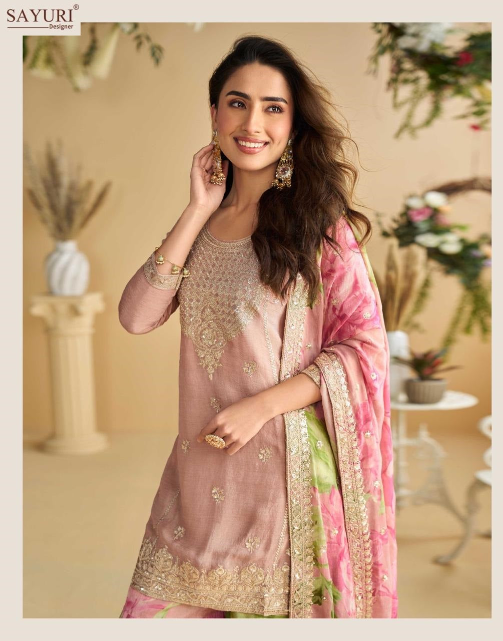 Gulabo Sayuri Chinon Silk Readymade Plazzo Style Suits Wholesaler Ahmedabad