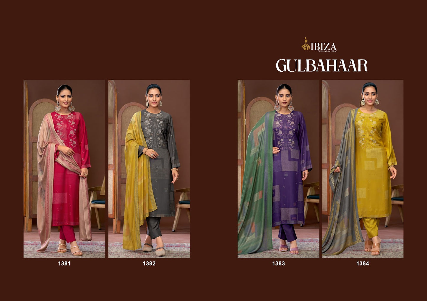 Gulbahaar Ibiza Pashmina Suits Supplier