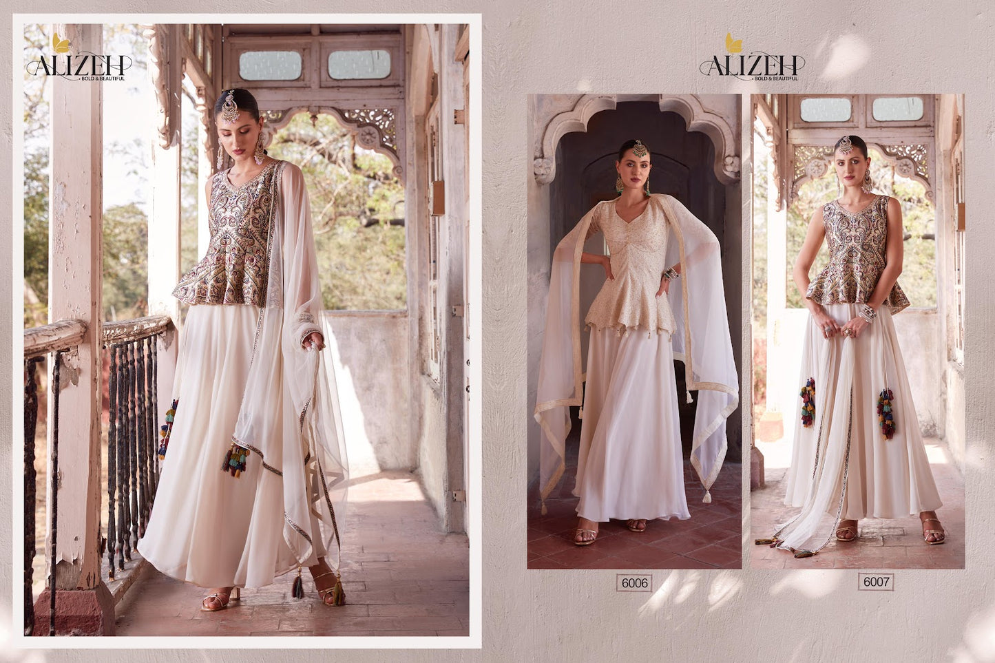 Gulbahar 5 Alizeh Georgette Indo Western Pair Wholesaler India