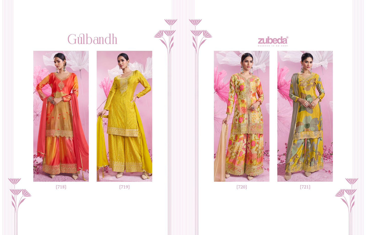 Gulbandh Zubeda Chinon Silk Readymade Suits Supplier Gujarat