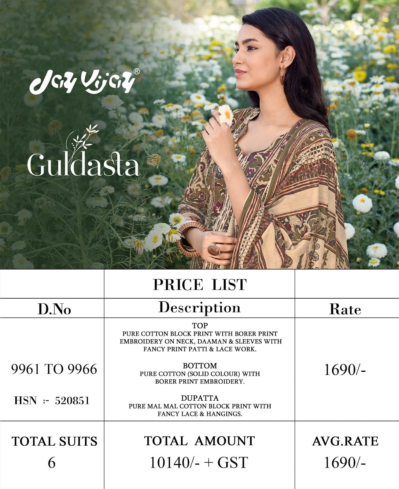 Guldasta Jay Vijay Pure Cotton Pant Style Suits Supplier Gujarat
