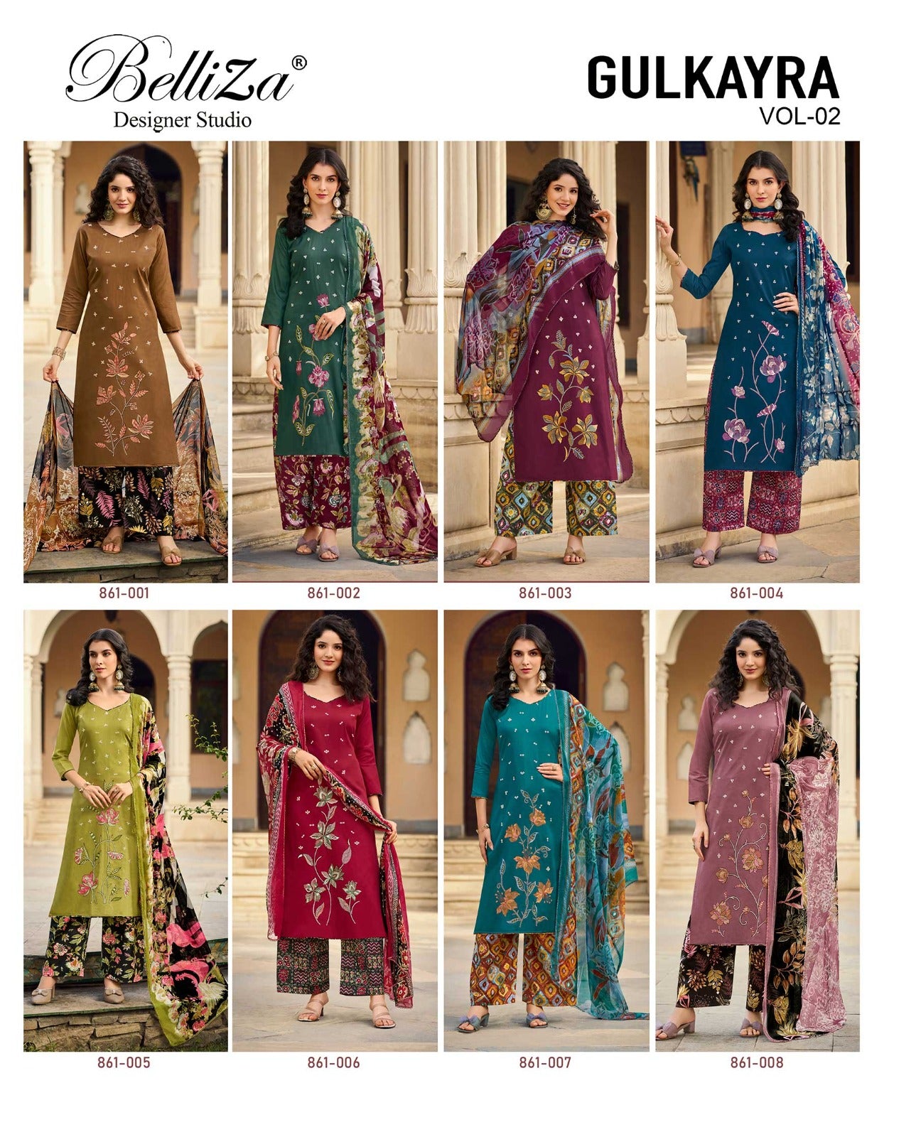 Gulkayra Vol 2 Belliza Designer Studio Pure Jam Karachi Salwar Suits Manufacturer