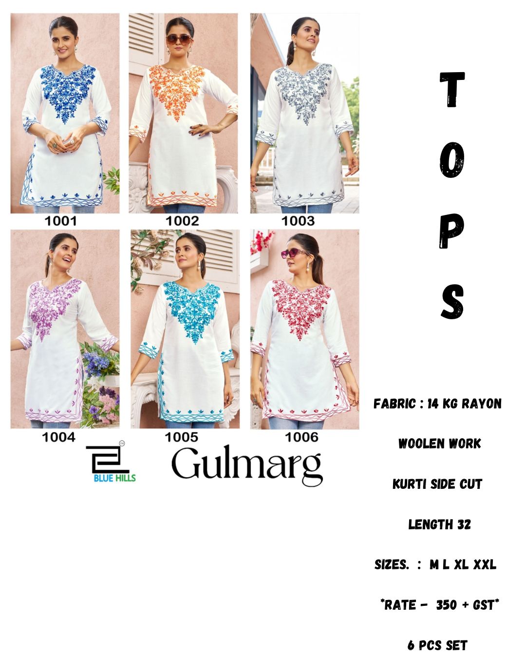 Gulmarg Blue Hills Rayon 14Kg Short Kurtis Wholesaler India