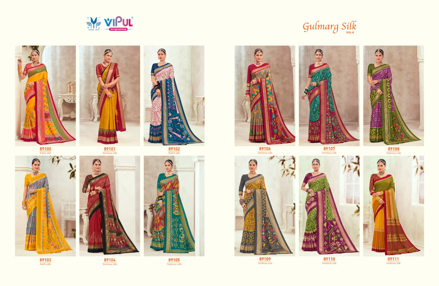 Gulmarg Silk Vol 6 Vipul Sarees Wholesaler