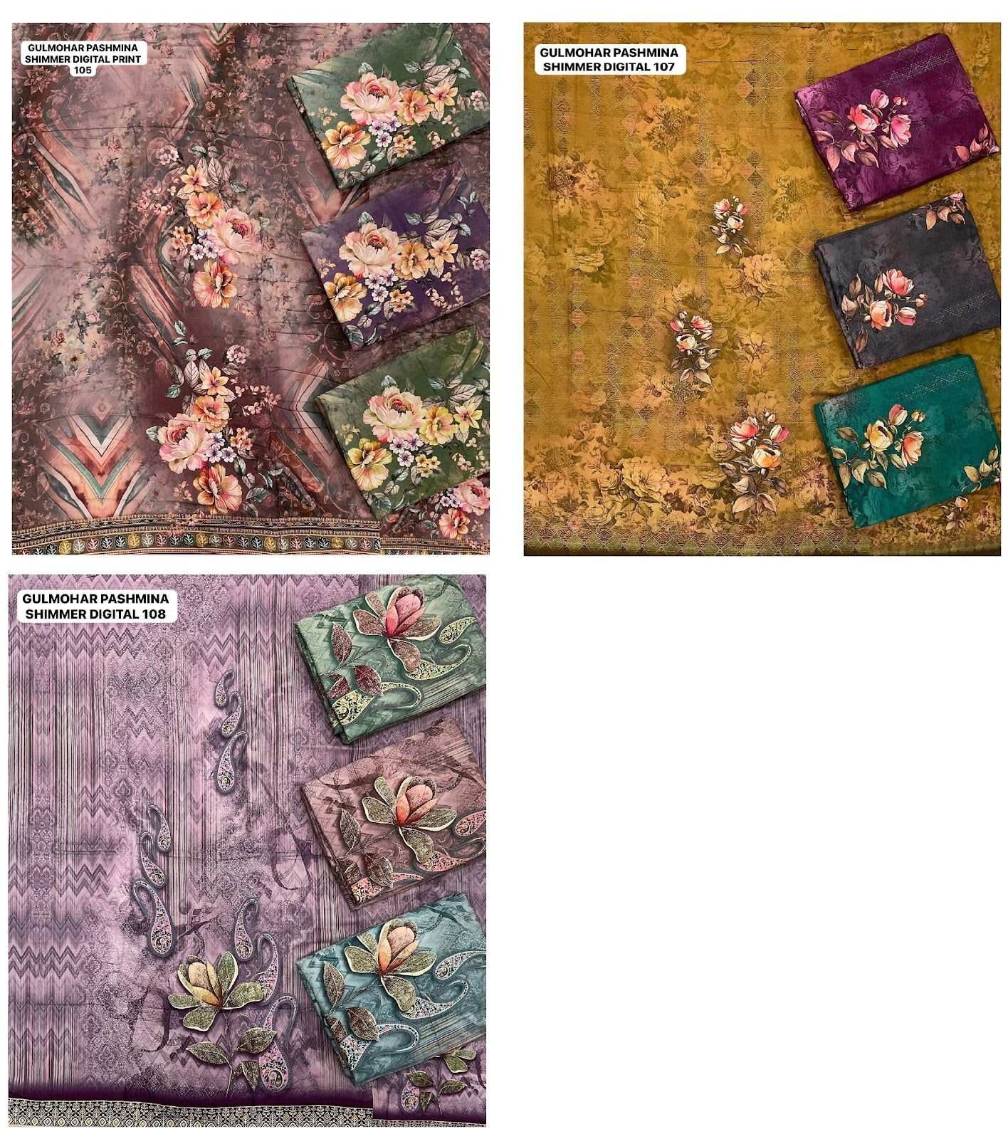 Gulmohar Mumtaz Arts Viscose Pashmina Suits Wholesaler